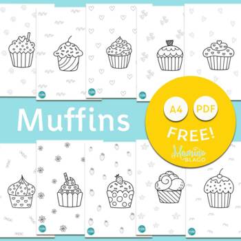Preview of Muffins - Coloring Pages