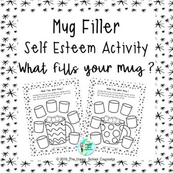 Preview of Mug Filler Self-Esteem Winter Activity Worksheet