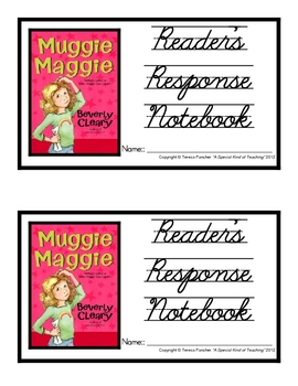 Preview of Muggie Maggie, by Beverly Cleary: Reader's Response Notebook