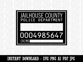 Preview of Mugshot Crime Inmate Board Jail Clipart Instant Digital Download AI PDF SVG PNG