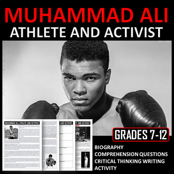 Preview of Muhammad Ali: Athlete and Activist | Reading, Questions and Writing Activity