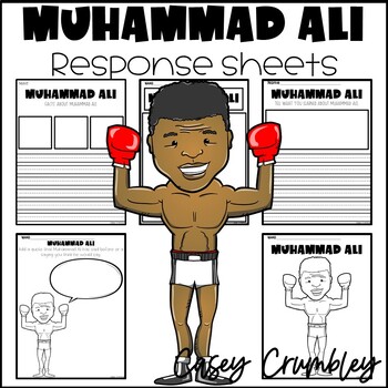 Preview of Muhammad Ali Black History Response Writing Coloring Drawing Sheets