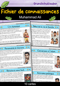 Preview of Muhammad Ali - Fichier de connaissances - Personnages célèbres (français)