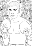 Muhammad Ali Professional Boxer Legend Coloring Page Black