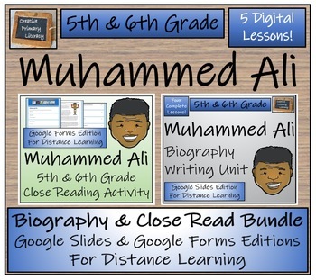 Preview of Muhammed Ali Biography & Close Read Bundle Digital & Print | 5th & 6th Grade