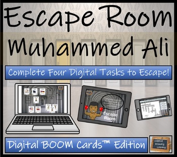 Preview of Muhammed Ali BOOM Cards™  Digital Escape Room Activity