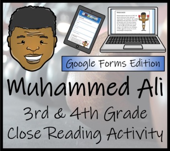 Preview of Muhammed Ali Close Reading Activity Digital & Print | 3rd Grade & 4th Grade
