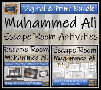 Preview of Muhammed Ali Escape Room Bundle | BOOM Cards™ Digital & Print Versions