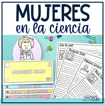 Preview of Mujeres en la ciencia biografías en Flapbook  Women in Science Spanish resource