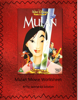 Preview of Mulan Movie Worksheet
