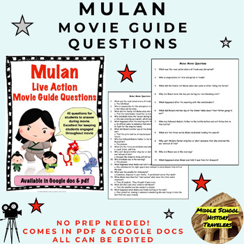 Preview of Mulan (live action) Movie Guide Questions