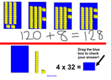 Mulitplication of large numbers with base 10 blocks