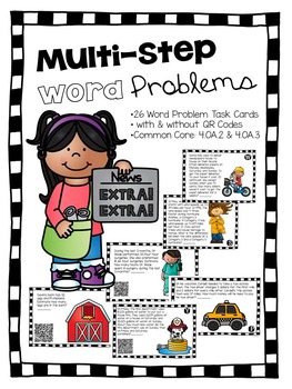 Preview of Multi-Step Word Problems (QR Codes)