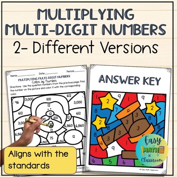 Preview of  Multiplying Multi-Digit Number - MLK  Multiplication Color by Number 