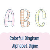 Multi-Colored Gingham Alphabet Posters for Classroom | Printable