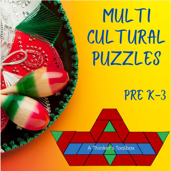 Preview of Multi-Cultural Pattern Block Mat Printables & Worksheets