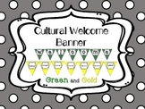 Multi-Cultural Pennant Banner in Green and Yellow