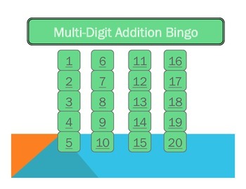 Preview of Multi-Digit Addition Bingo