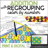 Addition With Regrouping Color by Number Print and Digital