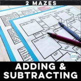 Multi Digit Addition and Subtraction Activities Math Maze 