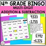 Multi Digit Addition and Subtraction Bingo Game with Word 