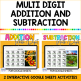 Multi Digit Addition and Subtraction | Google™ Sheets | Pi