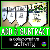 Multi-Digit Addition and Subtraction Math Pennant Activity