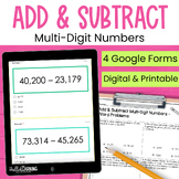 Multi Digit Addition and Subtraction Practice & Assessment