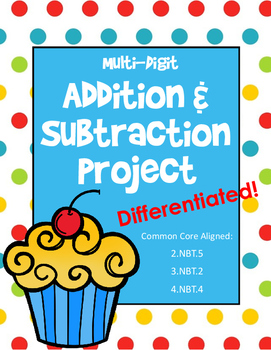 Preview of Multi-Digit Addition and Subtraction Project (Differentiated)