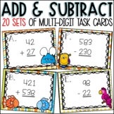 Addition and Subtraction Task Cards | 2 and 3 Digit | With