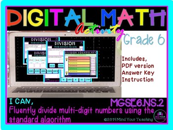 Preview of Multi-Digit DIVISION Google Classroom | 6th Grade| Distance Learning