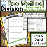 Multi-Digit Division Box Method Activities Print and Digital