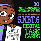 5.NBT.6 Task Cards ★ Multi-Digit Division Word Problems for Google Classroom