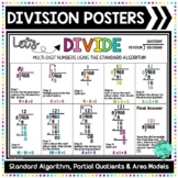 Multi-Digit Division Steps Posters -Standard Algorithm, Ar