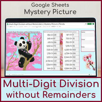 Preview of Multi-Digit Division without Remainders | Mystery Picture Panda