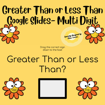 Preview of Multi Digit Greater Than or Less Than Google Slides Practice