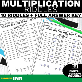 Preview of Multi-Digit Multiplication Activity 4th Grade Centers with Digital Included
