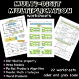 Multi-Digit Multiplication, Area model, Partial products A