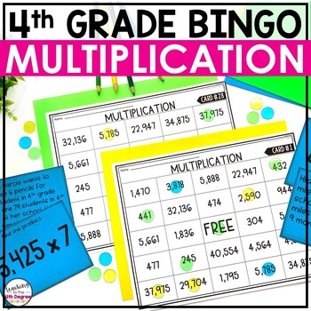 Multi Digit Multiplication Bingo Game by Teaching to the 4th Degree