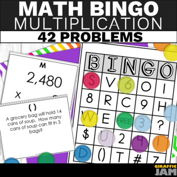 Multiplication Bingo 4th Grade Math Review Game Multi-Digit Multiplication