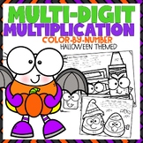 Multi-Digit Multiplication Color-By-Number | Halloween Themed