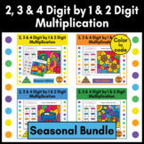 Multi-Digit Multiplication - FALL Multiplication Color by Number Activity