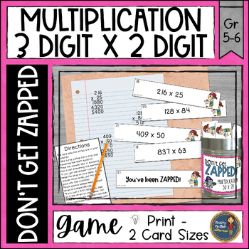 Preview of Multi-Digit Multiplication Don't Get ZAPPED Partner Math Game 3 Digit x 2 Digit