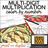 Multi-Digit Multiplication Fall Color by Number Print & Di