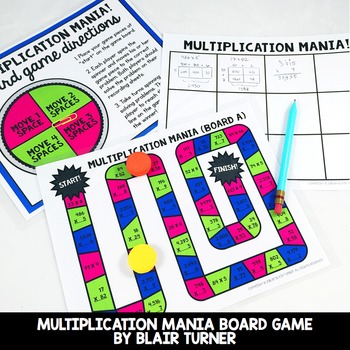 Preview of Multi-Digit Multiplication Mania Game: 4th Grade Math Centers 4.NBT.5