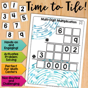 Preview of Multi-Digit Multiplication Math Centers Math Tiles