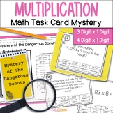 Multi Digit Multiplication Math Task Card Mystery - 3 digi