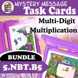 Multi-Digit Multiplication | Mystery Message Task Cards Bu