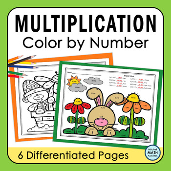 Preview of Multi-Digit Multiplication Practice Color by Number Printable Pages