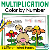 Multi-Digit Multiplication Practice Color by Number Printa